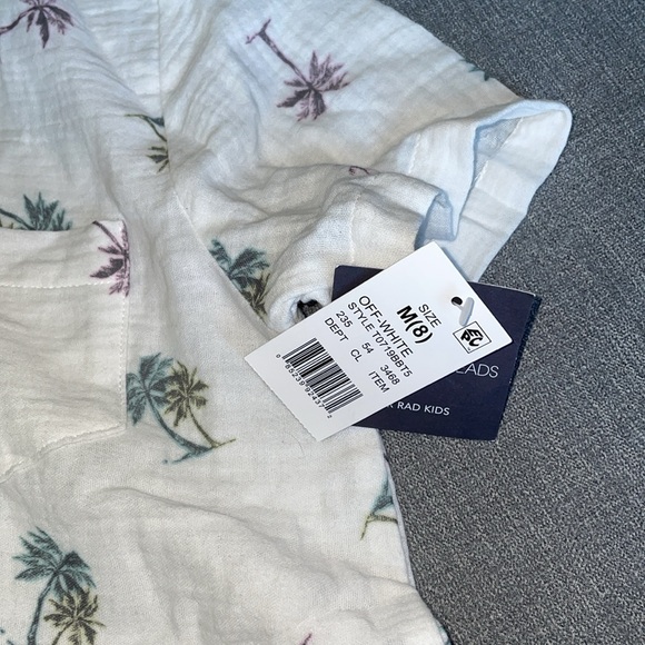 Grayson Thread Boys Button Down Short Sleeve Palm Tree Top - Picture 3 of 4